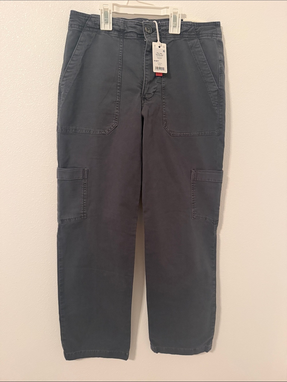 Marine Layer Women's Straight Leg Cargo Pants in Charcoal